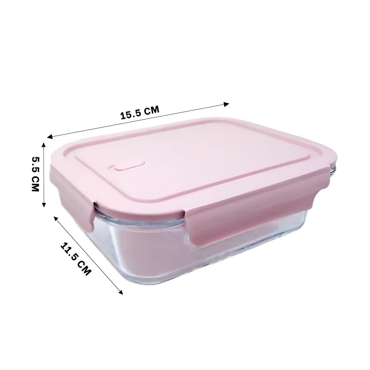 PACK2 ORGANIZADOR HERMETICO DE VIDRIO 410 ML CON TAPA FIRME ROSADO CHICO Y+REGALO STICKER - 4
