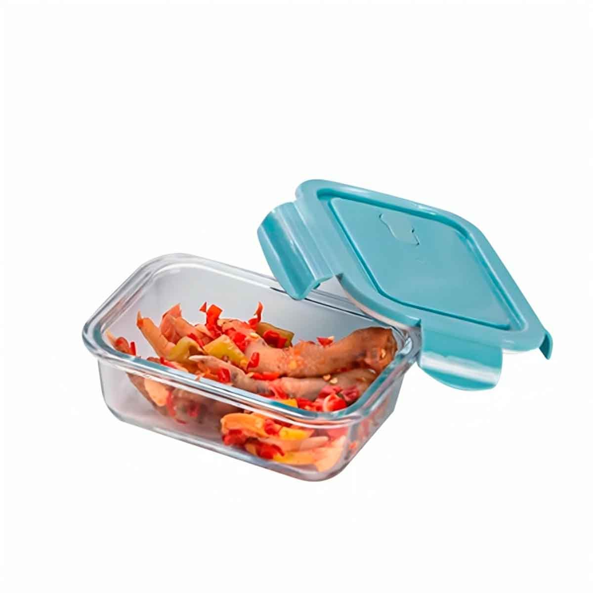 PACK2 DEPOSITO DE VIDRIO 1040 ML CON TAPA CELESTE PARA USO DIARIO Y+REGALO STICKER - 2