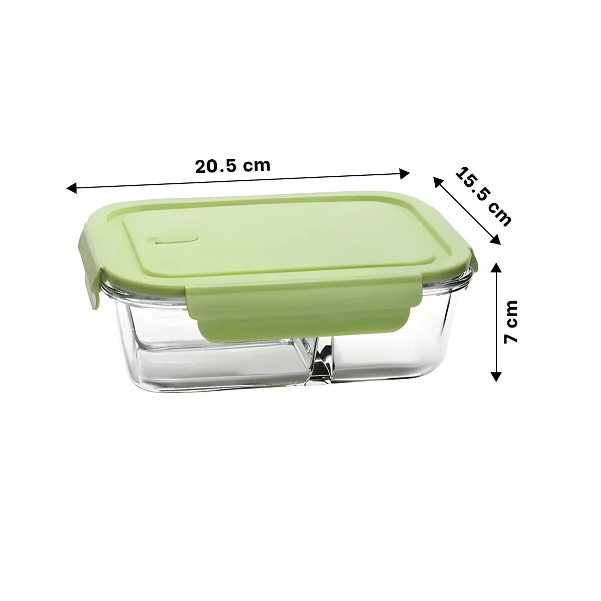PACK6 CONTENEDOR COLOR VERDE CON TAPA Y 2 DIVISIONES EN VIDRIO RESISTENTE Y+PAPEL REGALO - 4