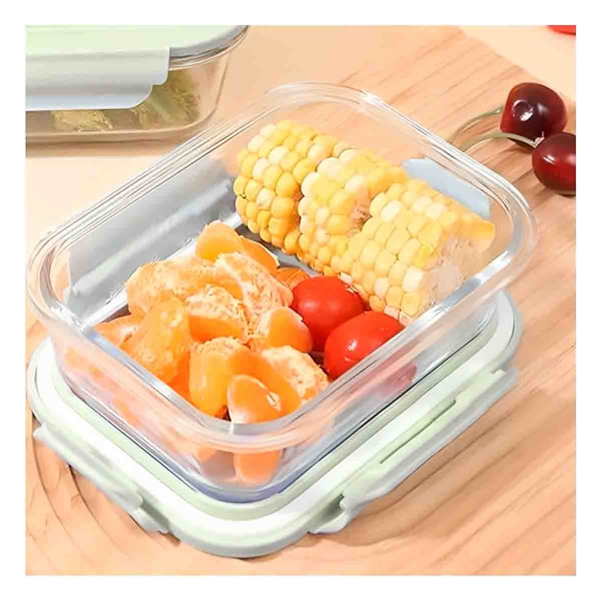 PACK4 TAZON DE VIDRIO 1040 ML CON TAPA VERDE PARA ALMACENAR COMIDA DIARIA Y+REGALO STICKER - 5