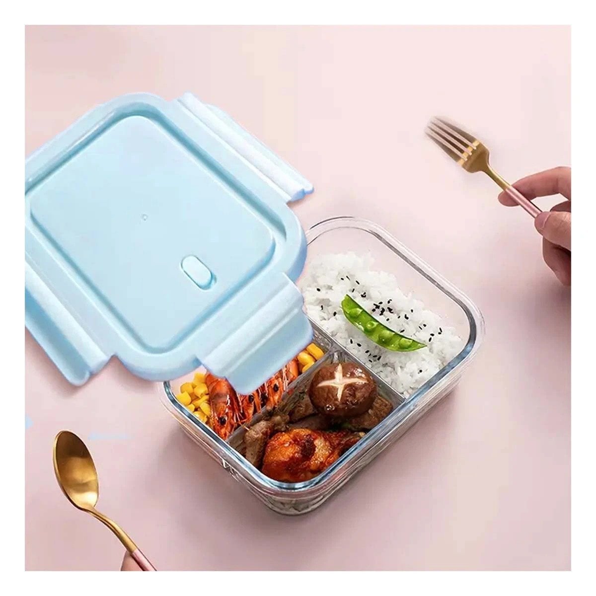 PACK6 CONTENEDOR DE VIDRIO PARA REFRIGERAR CON 3 DIVISIONES Y+PAPEL REGALO - 5
