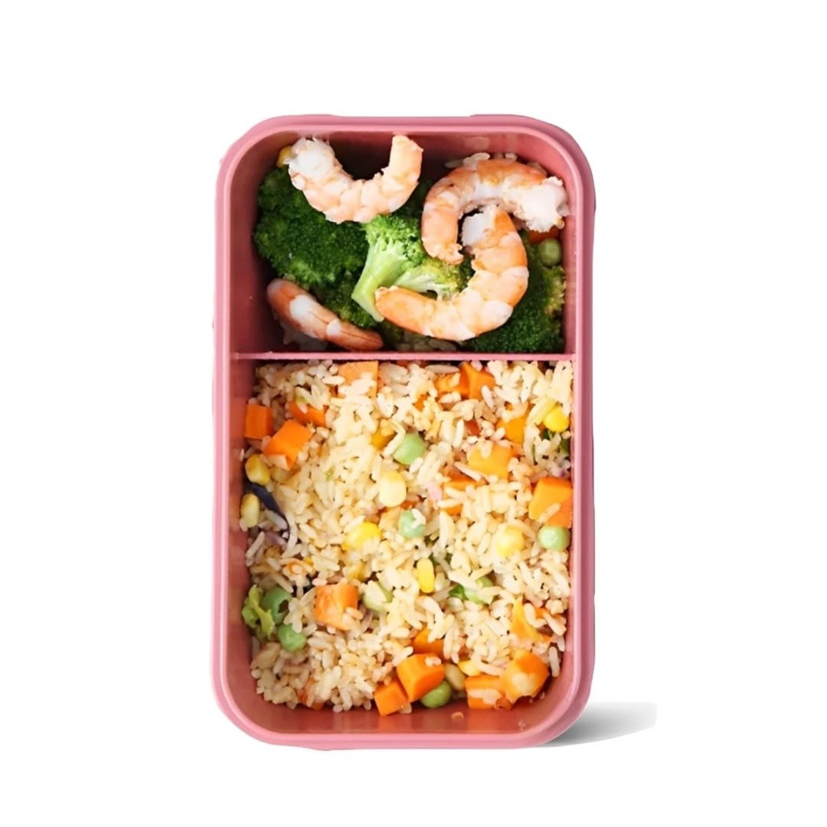 PACK4 TAPER DE COMIDA 1100ML ROSADO CON CUBIERTOS Y DIVISION DOBLE Y+PAPEL REGALO - 3