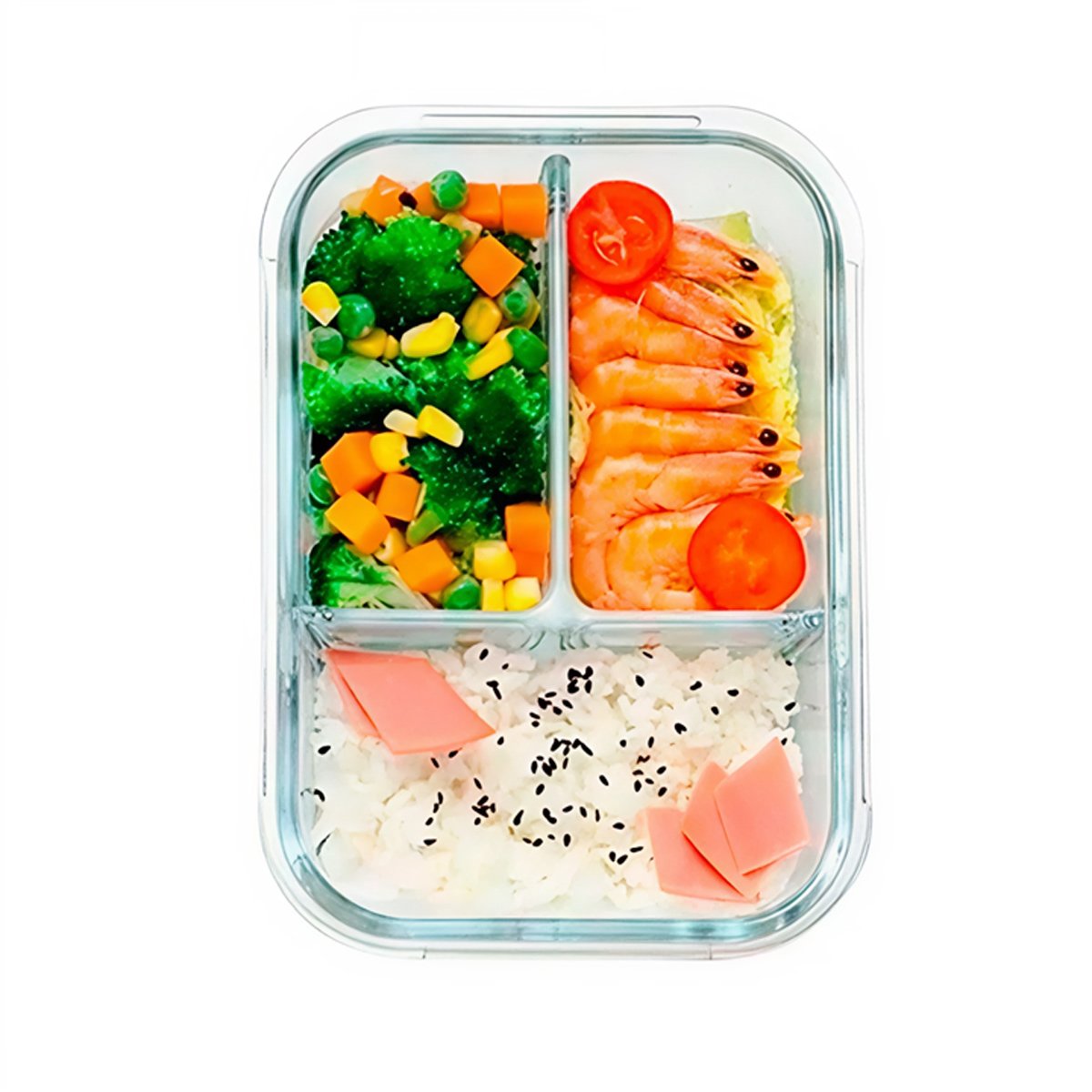 PACK6 ENVASE DE VIDRIO ROSADO PARA REFRIGERAR CON 3 DIVISIONES Y+REGALO STICKER - 2