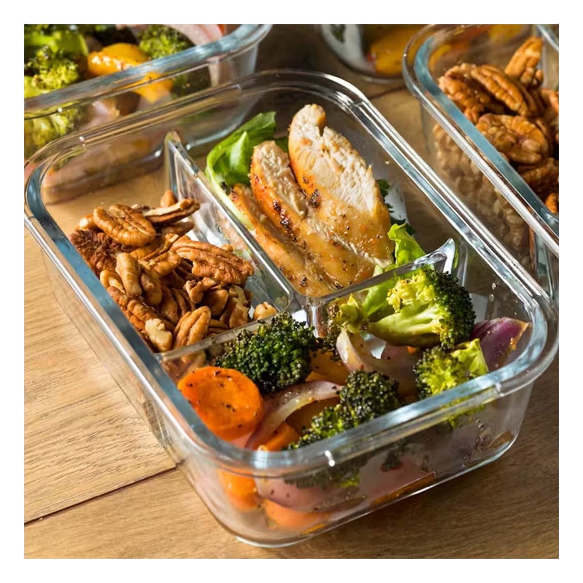 PACK4 FUENTE DE VIDRIO PARA ALMUERZO CON 3 DIVISIONES - 3