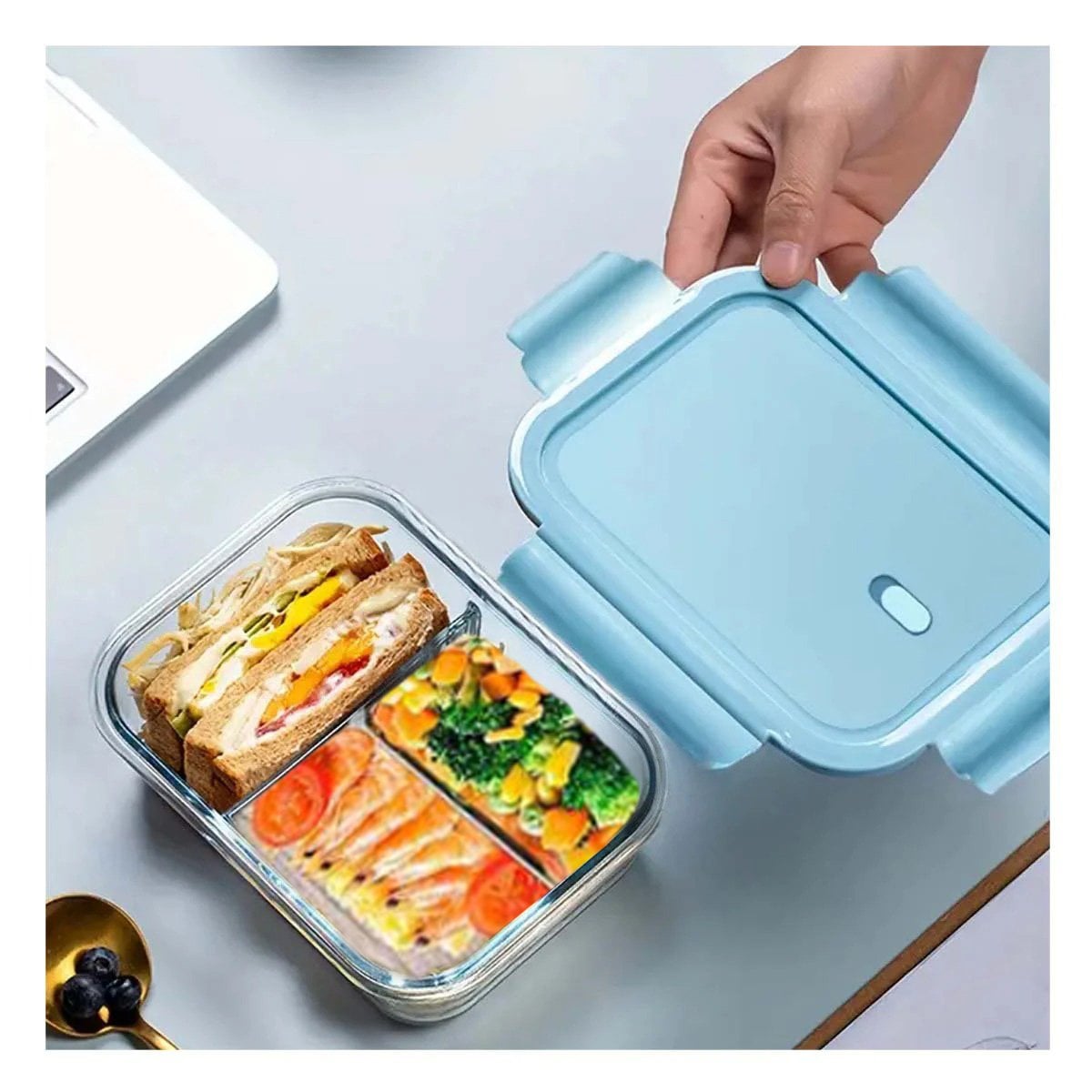 PACK4 FUENTE DE VIDRIO PARA ALMUERZO CON 3 DIVISIONES - 5