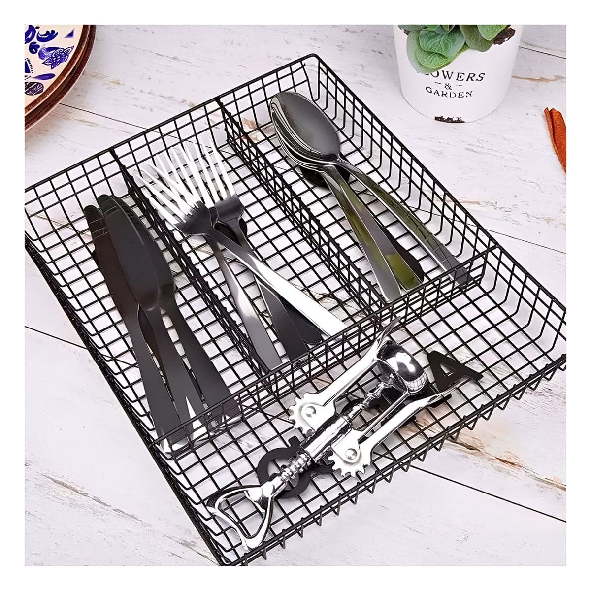 PACK2 CAJA NEGRA DE METAL CON 4 ESPACIOS PARA MANTENER SERVICIOS DISTRIBUIDOS Y+PAPEL REGALO - 2