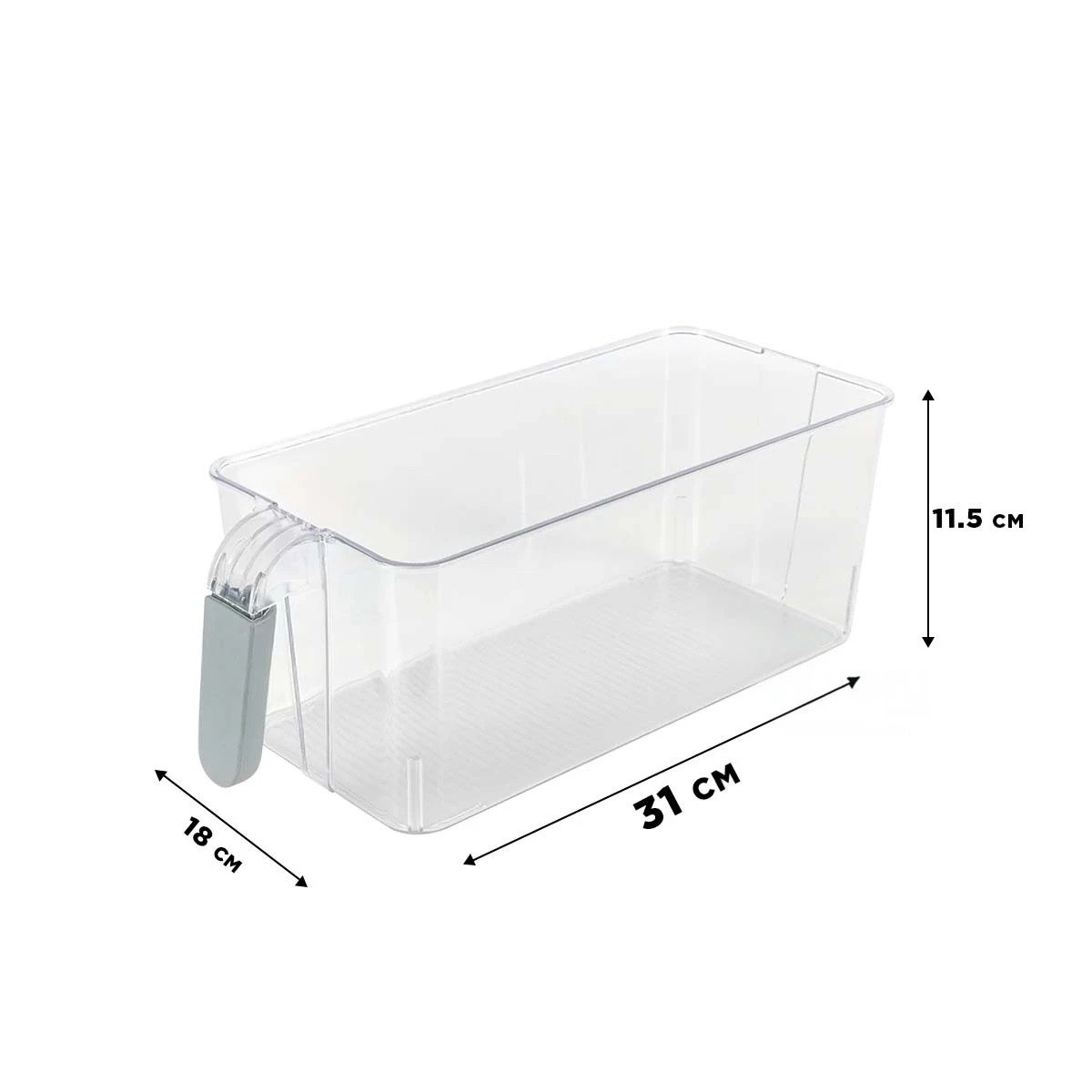 PACK2 CONTENEDOR DE COCINA RECTANGULAR CON ASA PARA REFRIGERADOR PLOMO - 4