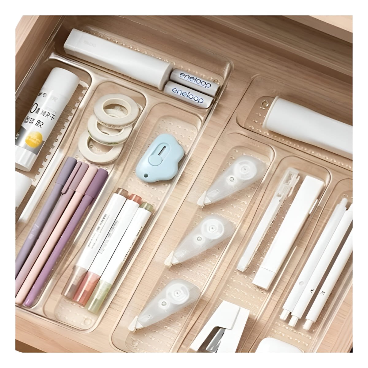 PACK4 RECIPIENTE RECTANGULAR DE ACRILICO CON COMPARTIMIENTOS 33X18X5CM TRANSPARENTE - 2