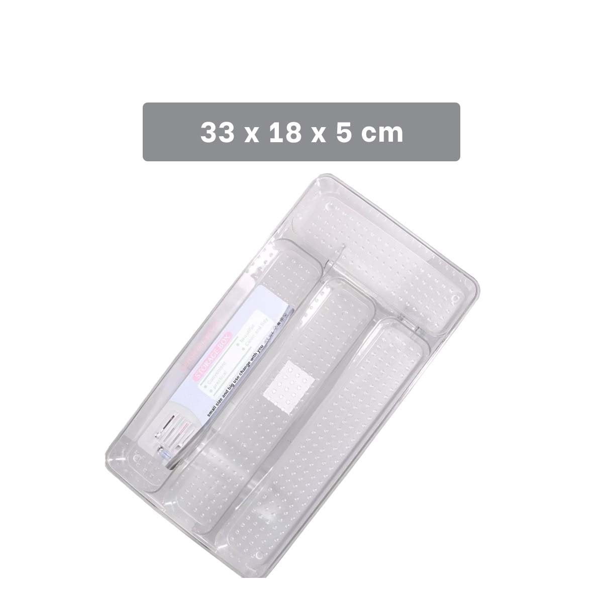 PACK4 RECIPIENTE RECTANGULAR DE ACRILICO CON COMPARTIMIENTOS 33X18X5CM TRANSPARENTE - 4