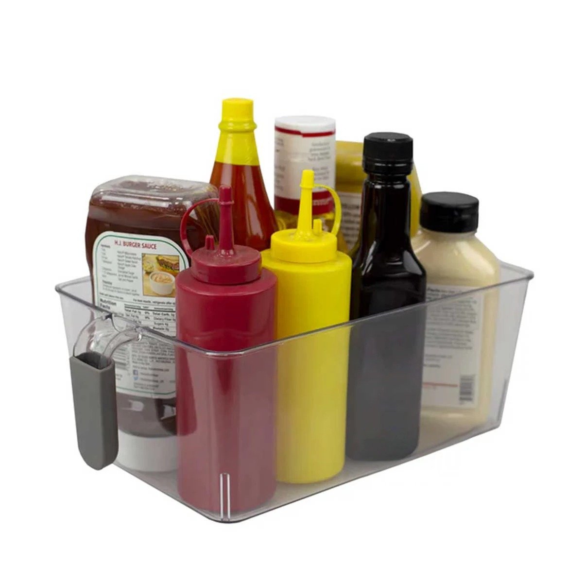 PACK6 RECIPIENTE TRANSPARENTE RECTANGULAR CON ASA PARA REFRIGERADOR PLOMO Y+REGALO STICKER - 2