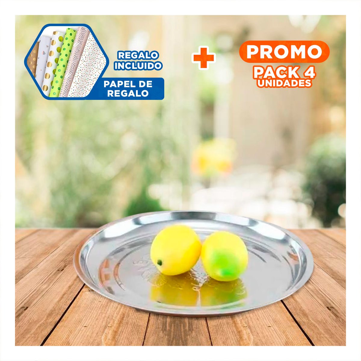 PACK4 ESTANTE DE ACERO 40 CM X 40 CM FACIL DE LIMPIAR Y SEGURO PARA USO DIARIO Y+PAPEL REGALO - 1
