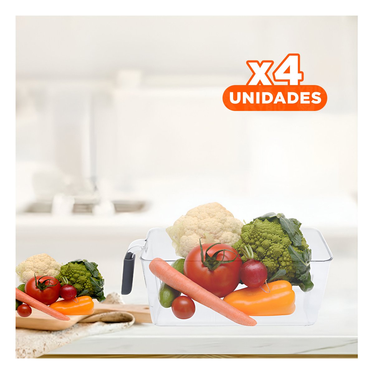 PACK4 MODULO DE COCINA RECTANGULAR CON ASA PARA REFRIGERADOR PLOMO - 1