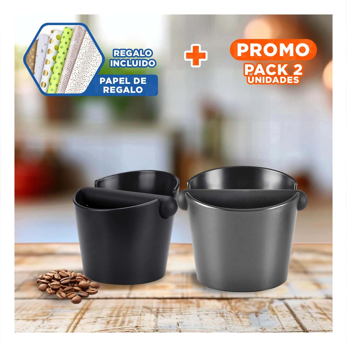 PACK2 COMPLEMENTO PROFESIONAL PARA BARRA DE CAFE EN COCINA Y+PAPEL REGALO - 1