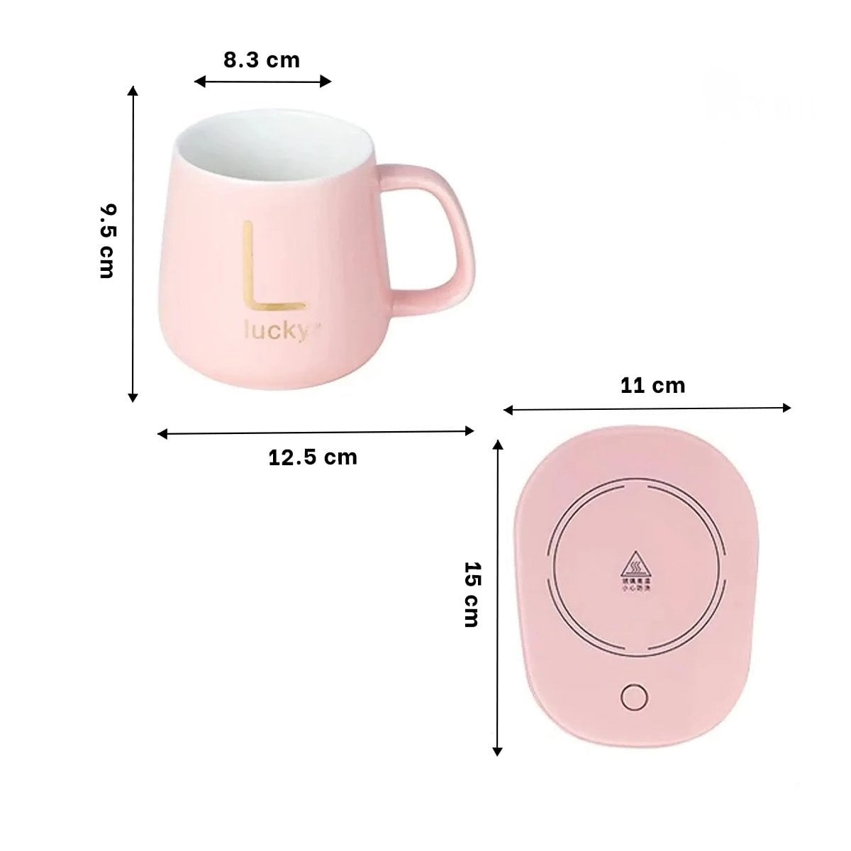 PACK2 APARATO MODERNO CALENTADOR DE TAZA ROSADO EN CAJA Y+REGALO STICKER - 4
