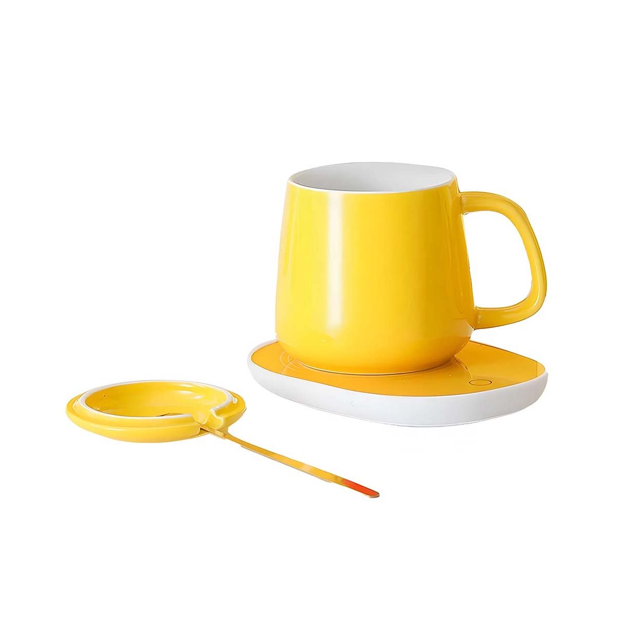 PACK4 COLECCION CALENTADOR DE TAZA EN CAJA AMARILLO DISENO ELEGANTE PARA OFICINA Y+PAPEL REGALO - 3