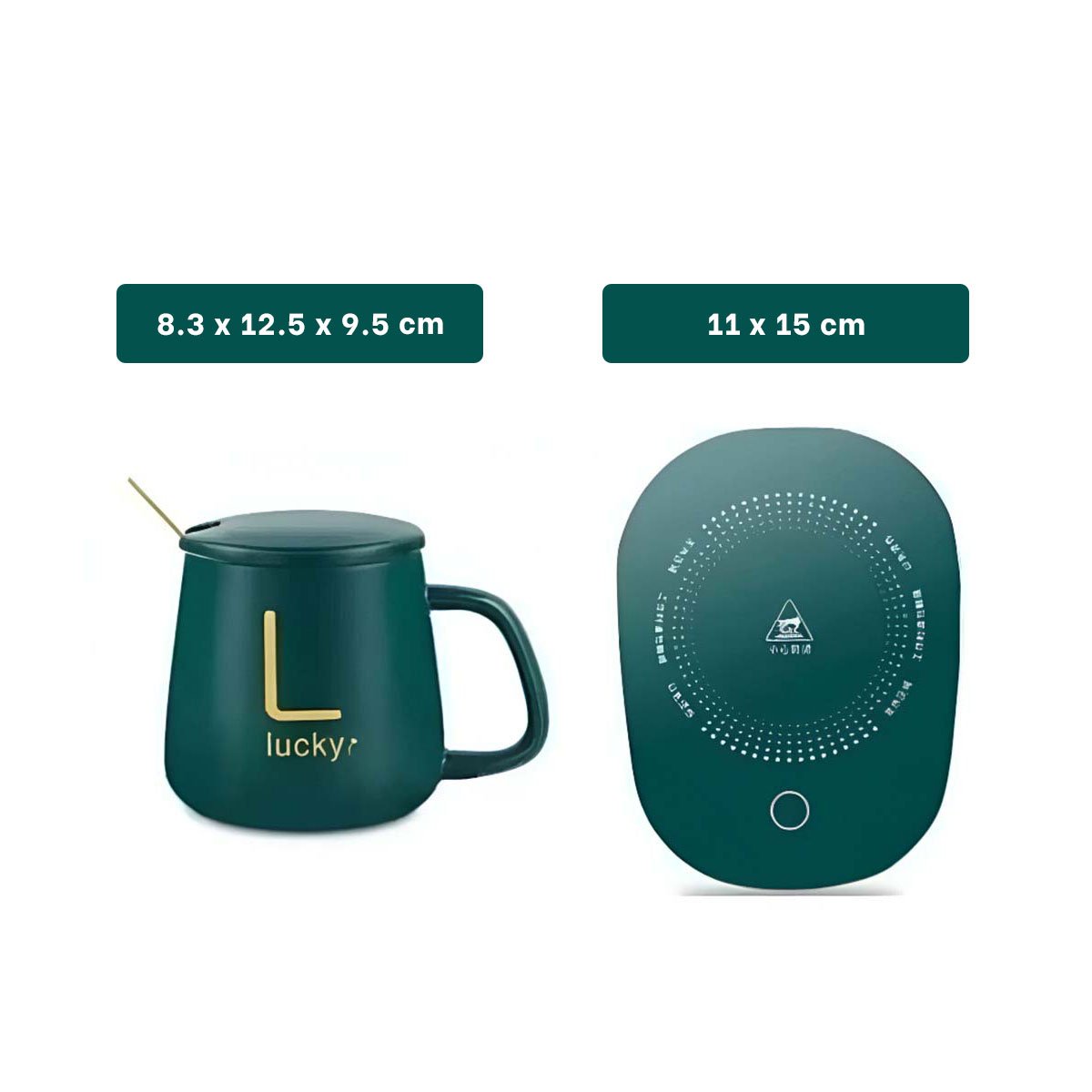 PACK2 APARATO MODERNO CALENTADOR DE TAZA VERDE EN CAJA Y+REGALO STICKER - 4