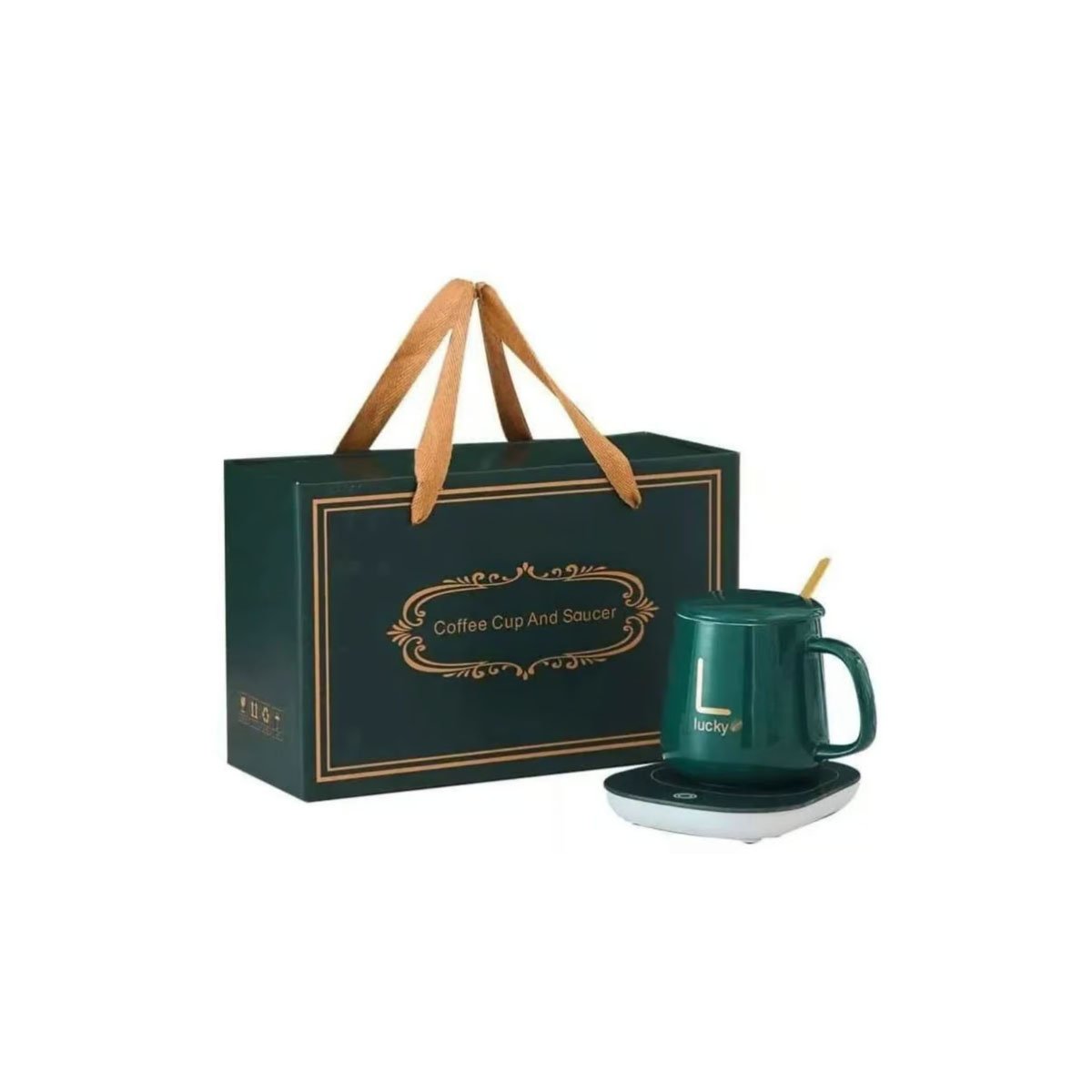 PACK12 SOPORTE COMPACTO CALENTADOR DE TAZA VERDE EN CAJA Y+REGALO STICKER - 2