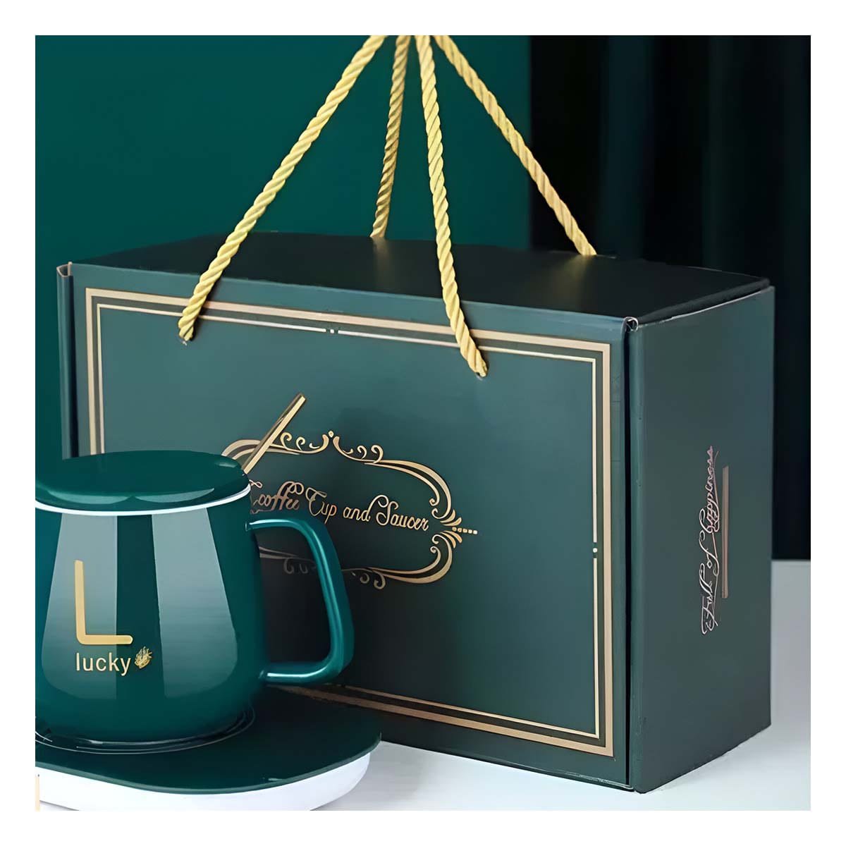 PACK12 SOPORTE COMPACTO CALENTADOR DE TAZA VERDE EN CAJA Y+REGALO STICKER - 3