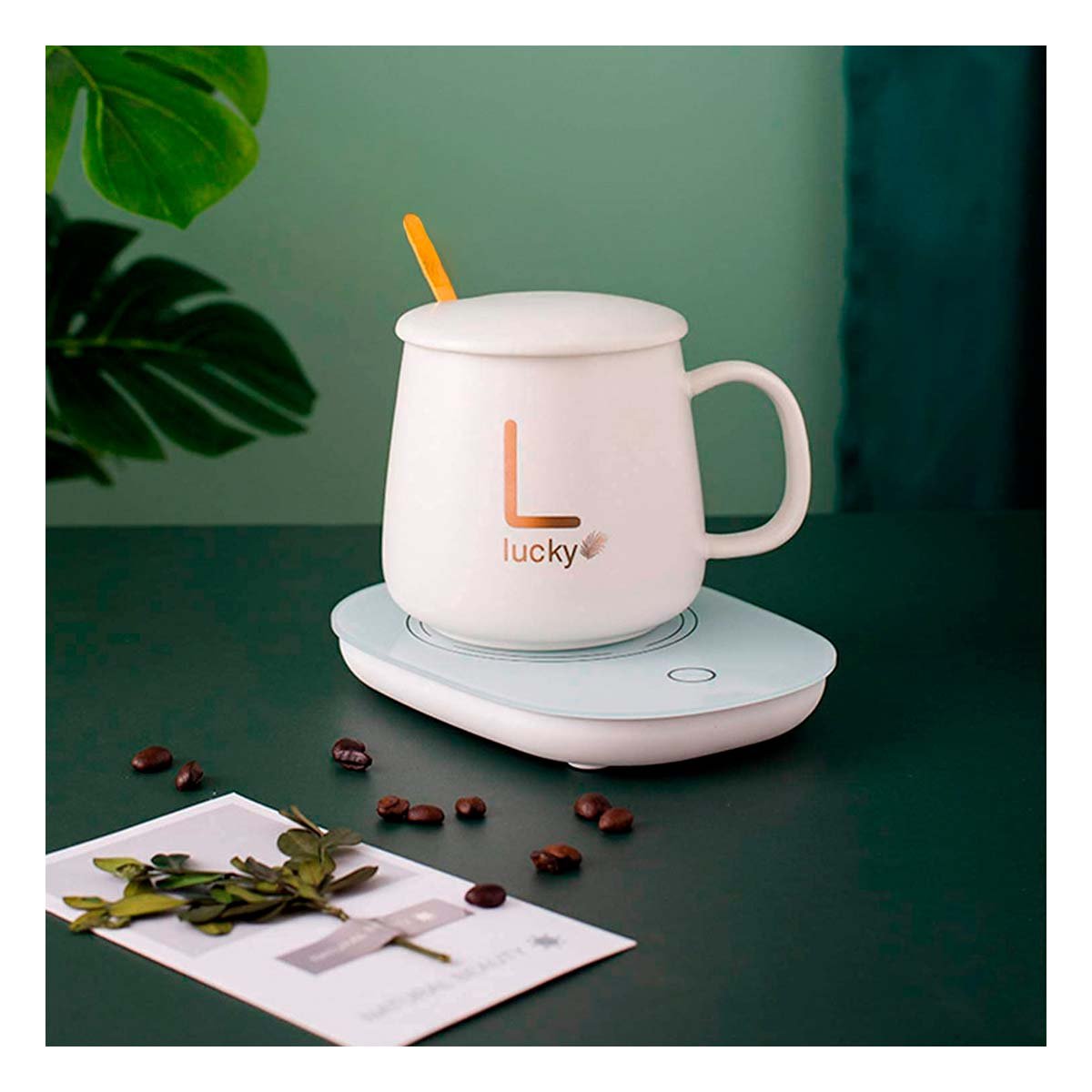 PACK12 SOPORTE COMPACTO CALENTADOR DE TAZA BLANCO EN CAJA Y+REGALO STICKER - 3