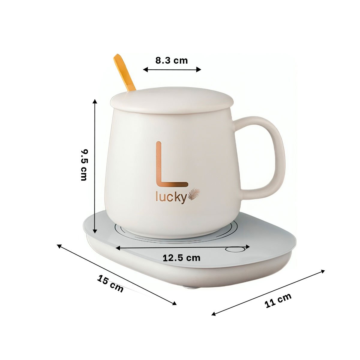 PACK12 SOPORTE COMPACTO CALENTADOR DE TAZA BLANCO EN CAJA Y+REGALO STICKER - 4