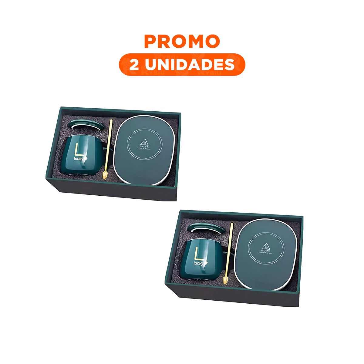 PACK2 MODULO MODERNO CALENTADOR DE TAZA VERDE EN CAJA - 1