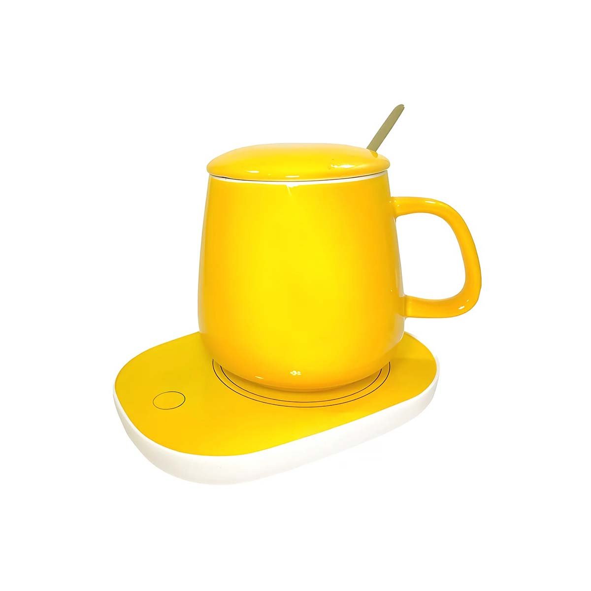 PACK2 COLECCION CALENTADOR DE TAZA EN CAJA AMARILLO ACCESORIO MODERNO Y+REGALO STICKER - 2