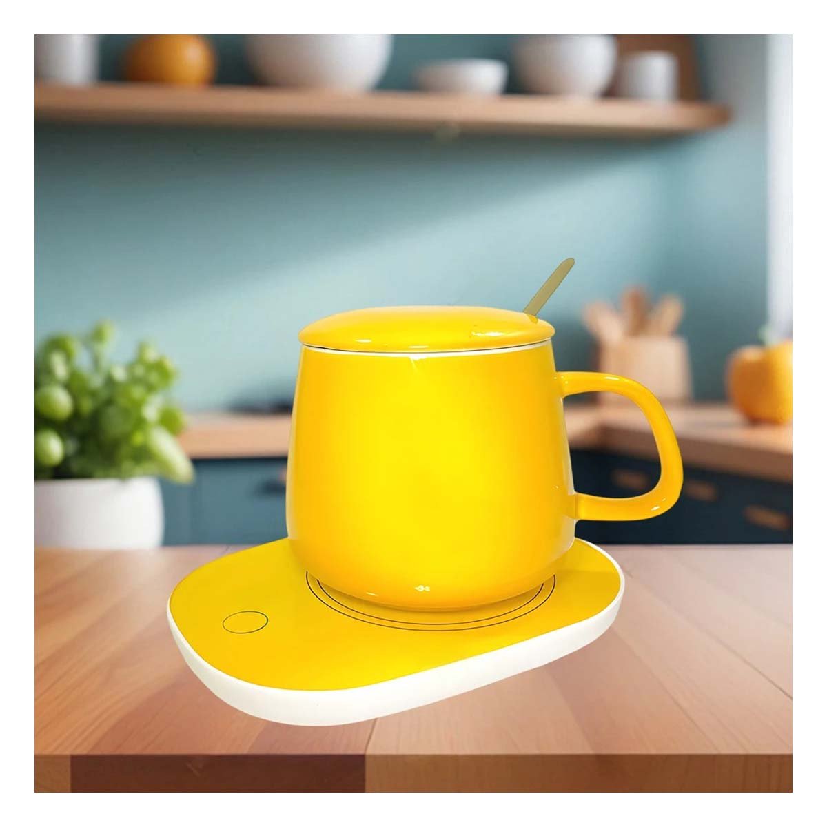 PACK6 COLECCION CALENTADOR DE TAZA EN CAJA AMARILLO TECNOLOGIA FUNCIONAL PARA ESCRITORIO - 2