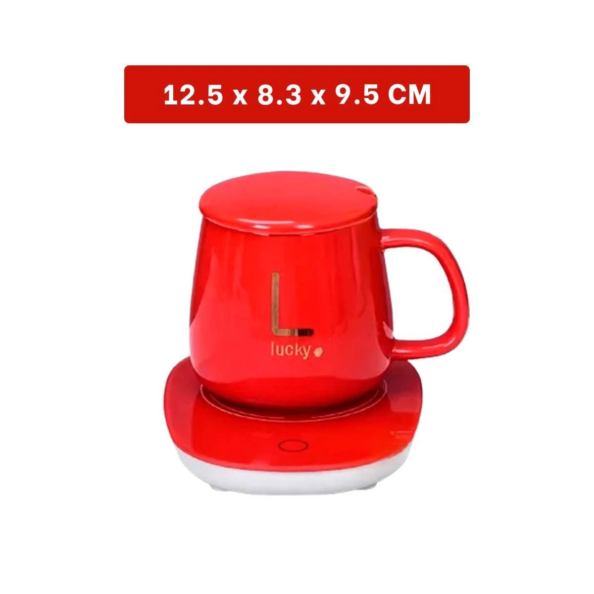 PACK12 BASE TERMICA DE TAZA EN CAJA ROJO ACCESORIO COMPACTO PARA OFICINA Y+PAPEL REGALO - 4