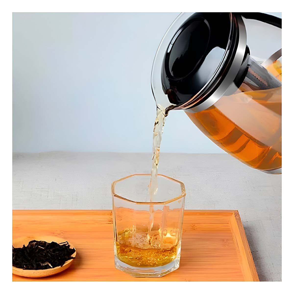 PACK2 CAFETERA DE TE DE VIDRIO CON FILTRO 1.5 LT PARA MANTENER BEBIDAS CALIENTES Y+PAPEL REGALO - 2