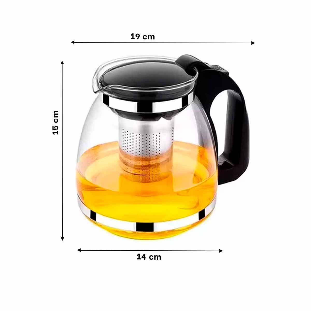 PACK2 CAFETERA DE TE DE VIDRIO CON FILTRO 1.5 LT PARA MANTENER BEBIDAS CALIENTES Y+PAPEL REGALO - 4
