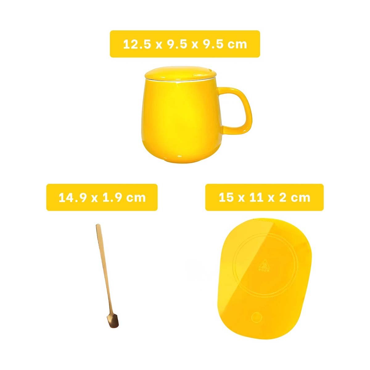 PACK12 BASE PORTATIL DE TAZA EN CAJA AMARILLO TECNOLOGIA FUNCIONAL PARA CASA Y+REGALO STICKER - 4