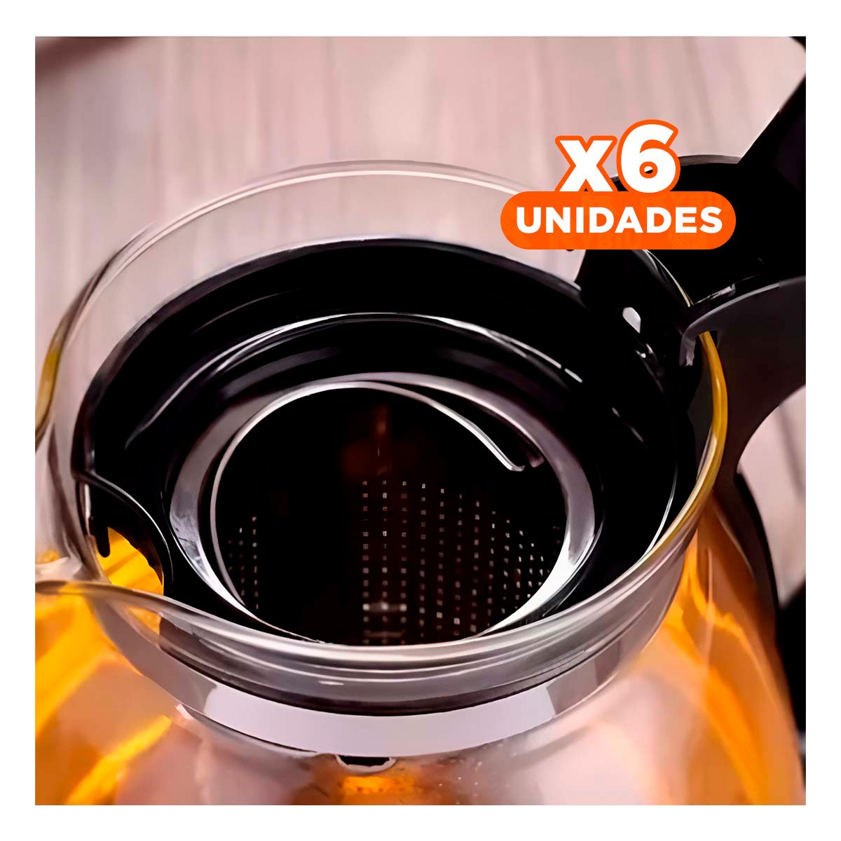 PACK6 TETERA INTELIGENTE DE VIDRIO CON FILTRO 1.5 LT PARA PREPARAR INFUSIONES Y+REGALO STICKER - 1