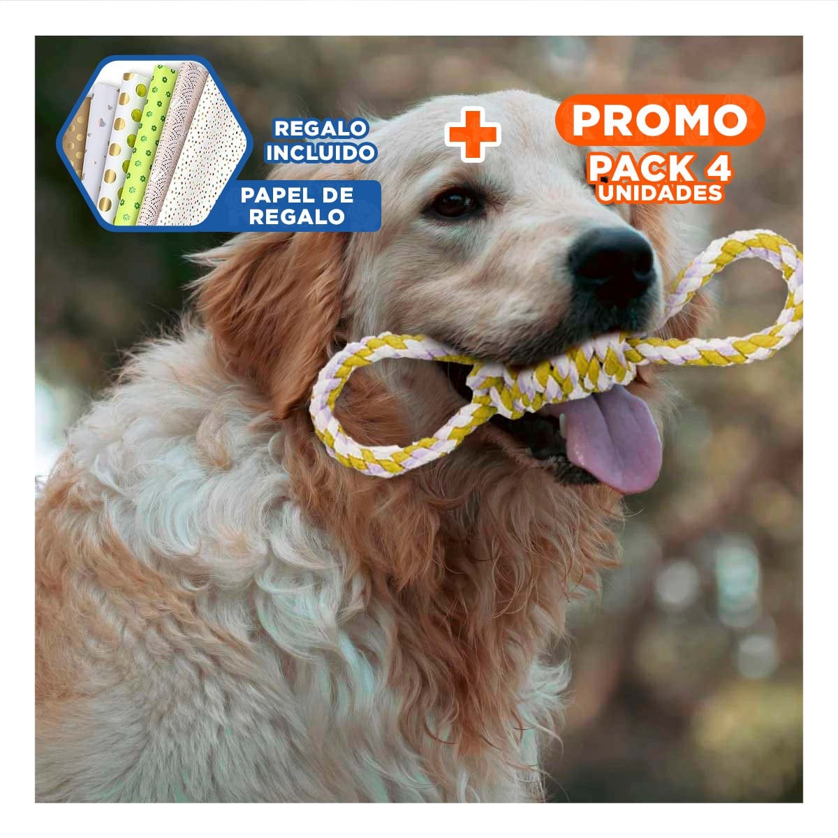 PACK4 CUERDA SOGA 4 NUDOS PET AMARILLO PARA UN ESTILO MUY ACTIVO Y+PAPEL REGALO - 1