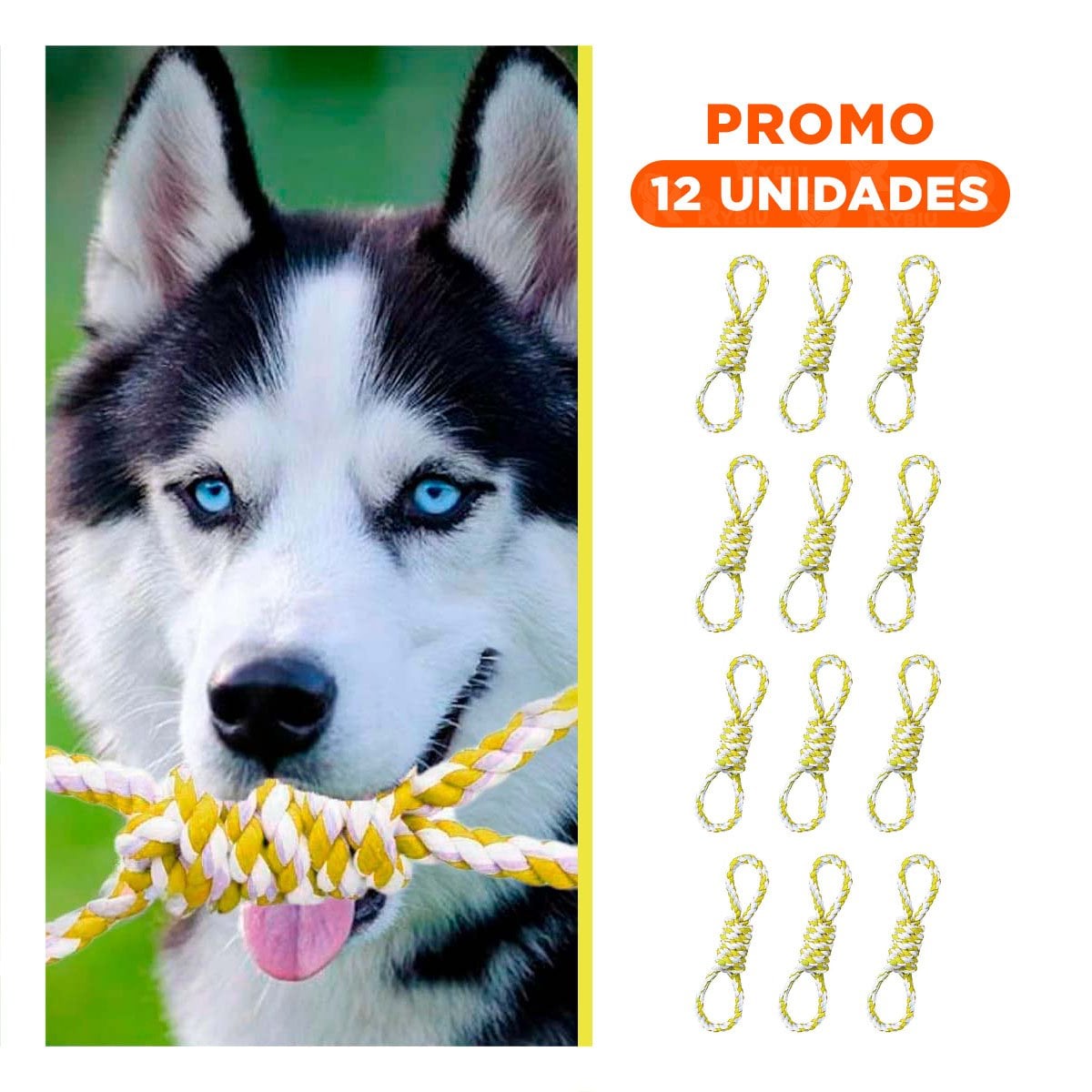 PACK12 ELEMENTO DE JUEGO CON 4 NUDOS AMARILLO PARA COLOCAR EN SU ESTANTE Y+REGALO STICKER - 1