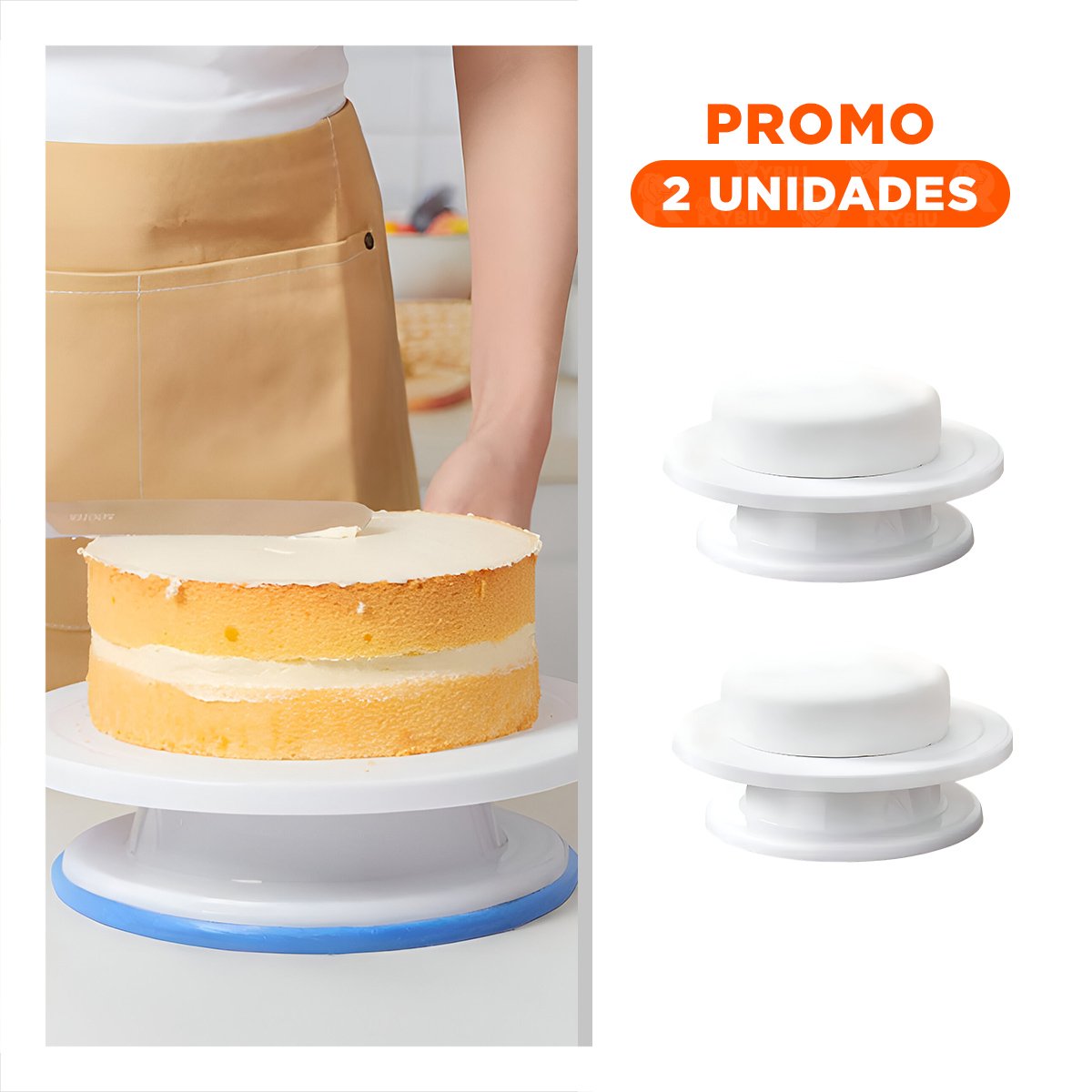 PACK2 DISCO PARA REPOSTERIA BLANCO GIRATORIA PERFECTO PARA DECORAR TORTAS CASERAS - 1