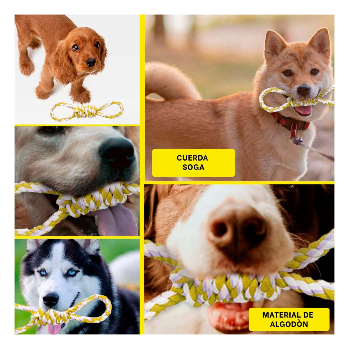 PACK2 CUERDA SOGA 4 NUDOS PET AMARILLO DE APLICACION MUY UTIL Y+PAPEL REGALO - 3