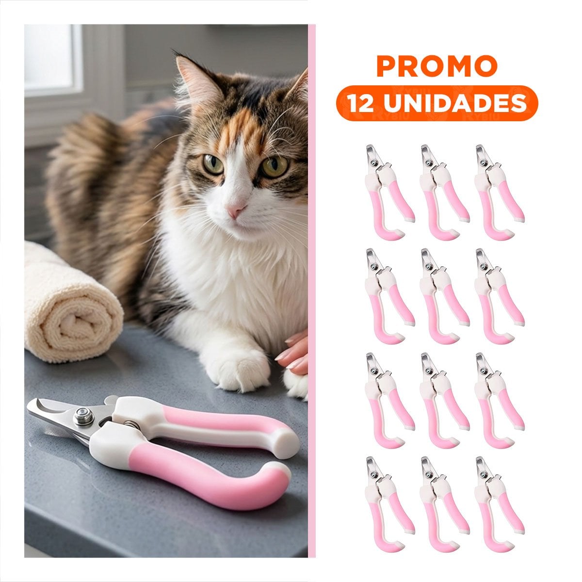 PACK12 HERRAMIENTA DE GROOMING PARA UN AMBIENTE DE MUCHA PAZ ROSADO CHICO Y+REGALO STICKER - 1