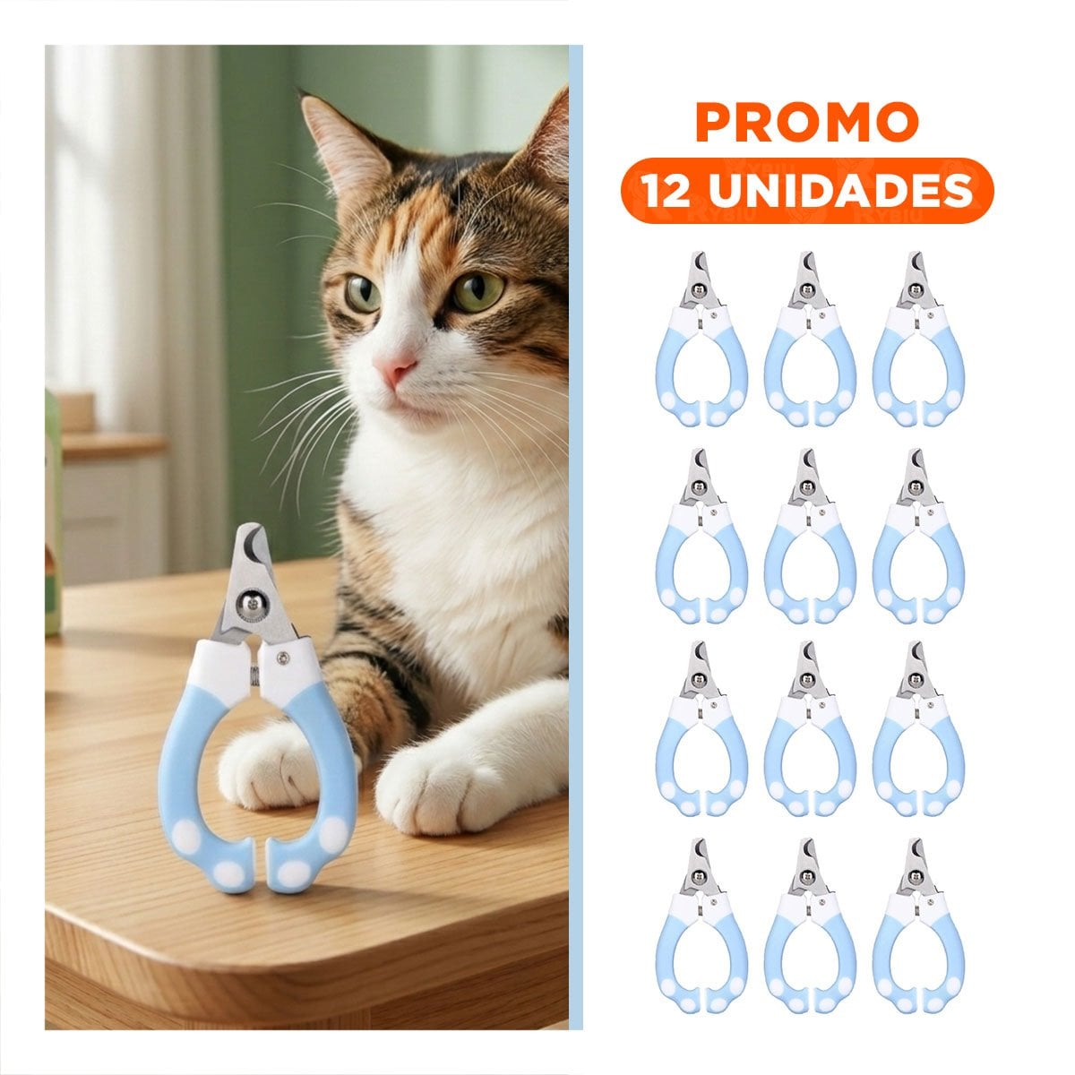 PACK12 ACCESORIO DE ASEO CELESTE GRANDE PARA SU ESTANTE Y+REGALO STICKER - 1