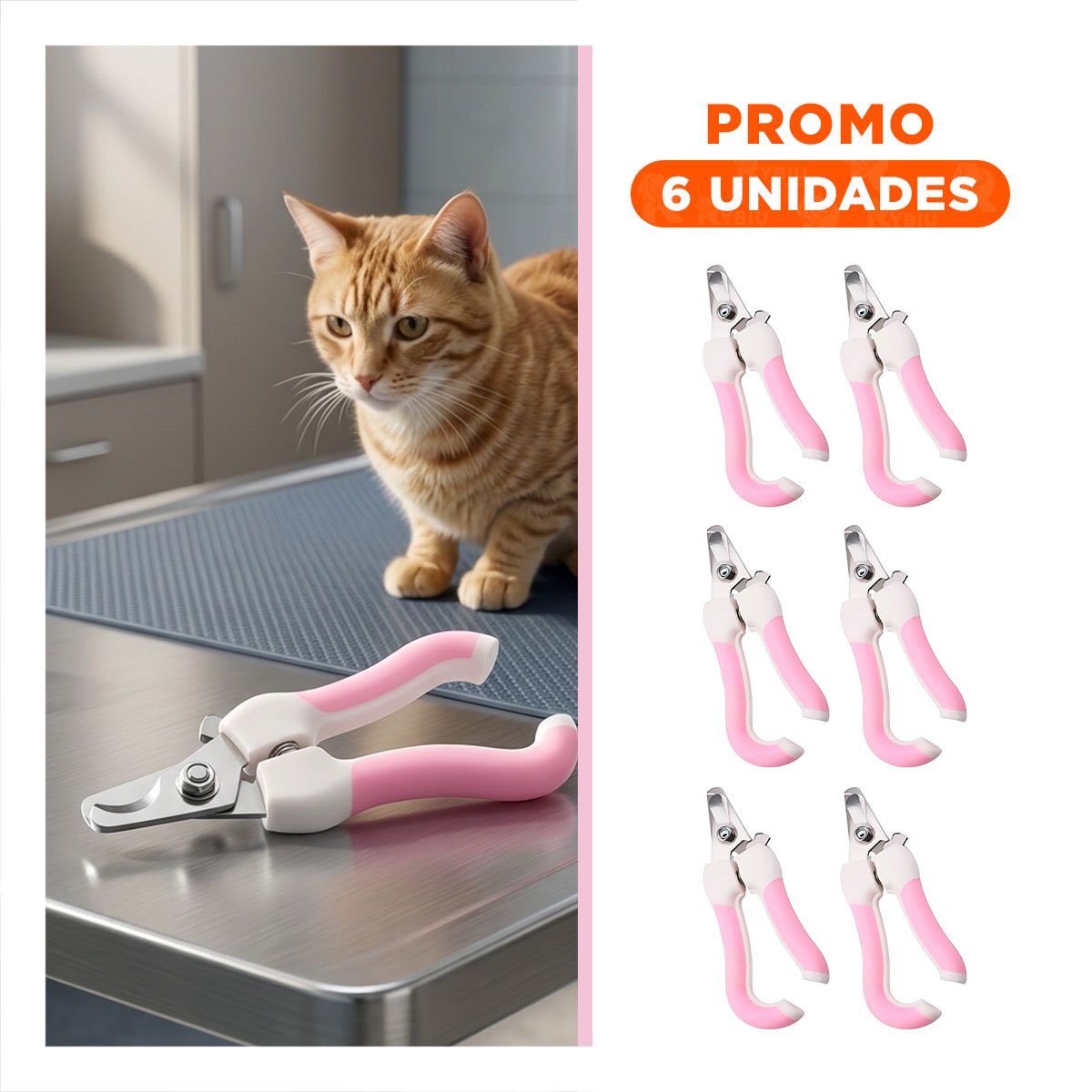 PACK6 SET DE PEDICURA PARA MASCOTAS PARA FOMENTAR MUCHA LIMPIEZA ROSADO CHICO - 1
