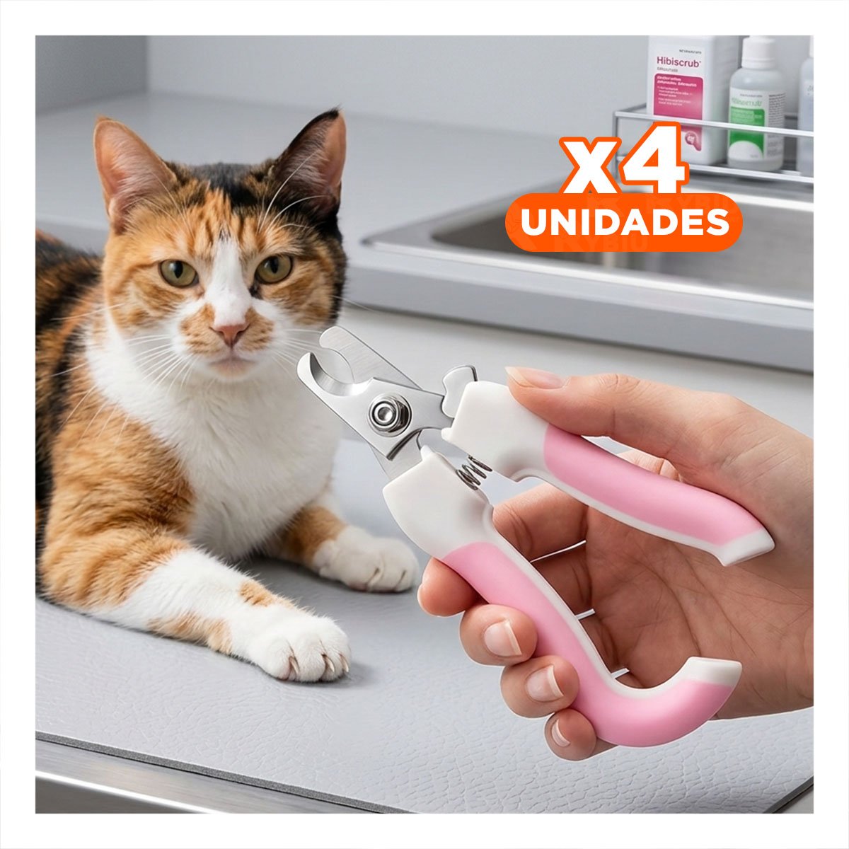 PACK4 HERRAMIENTA DE GROOMING CON ESTRUCTURA DE MUCHA FUERZA ROSADO CHICO - 1