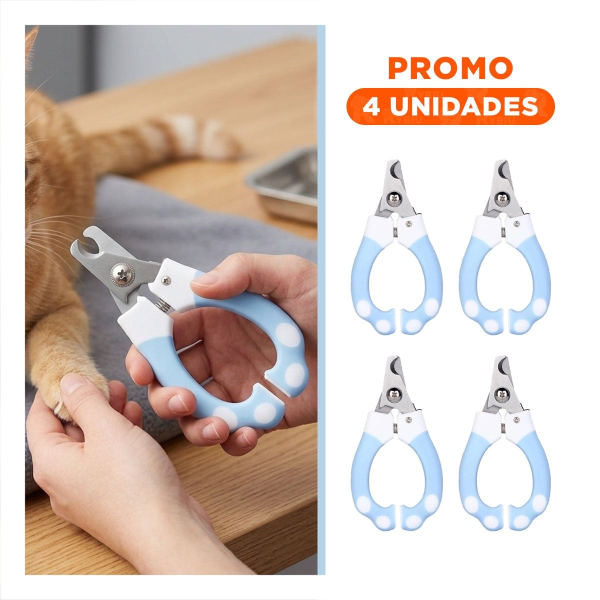 PACK4 HERRAMIENTA DE GROOMING CELESTE CHICO PARA SUS PADRES Y+REGALO STICKER - 1