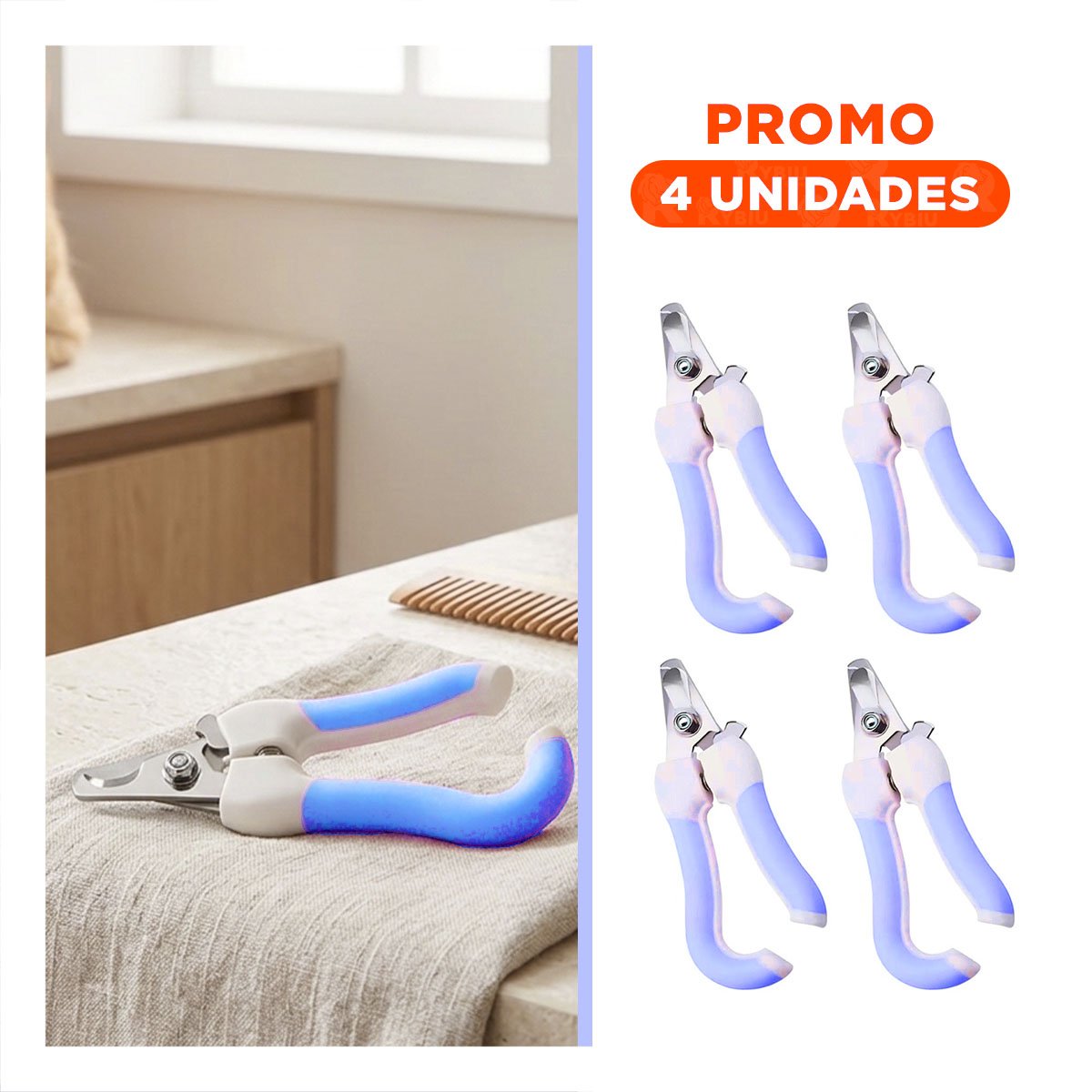 PACK4 CORTA UÑAS PET AZUL CHICO DE CALIDAD ROBUSTA PARA MASCOTAS FUERTES Y+REGALO STICKER - 1