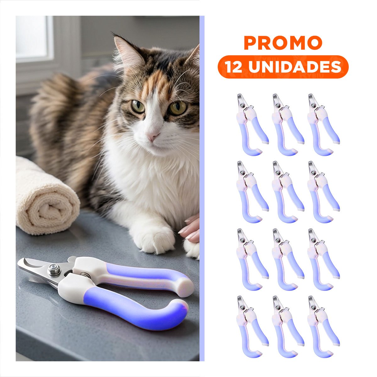 PACK12 HERRAMIENTA DE GROOMING PARA UN AMBIENTE DE MUCHA PAZ AZUL GRANDE Y+REGALO STICKER - 1