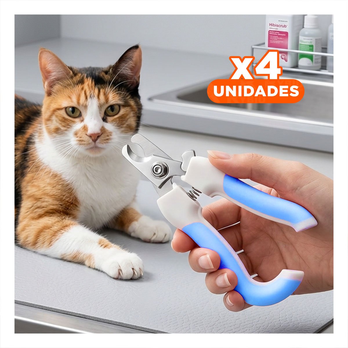PACK4 HERRAMIENTA DE GROOMING CON ESTRUCTURA DE MUCHA FUERZA AZUL CHICO - 1
