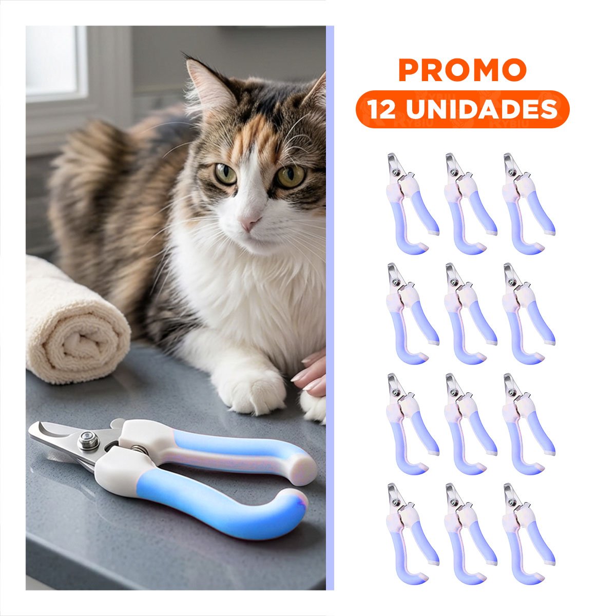 PACK12 HERRAMIENTA DE GROOMING PARA UN AMBIENTE DE MUCHA PAZ AZUL CHICO Y+REGALO STICKER - 1