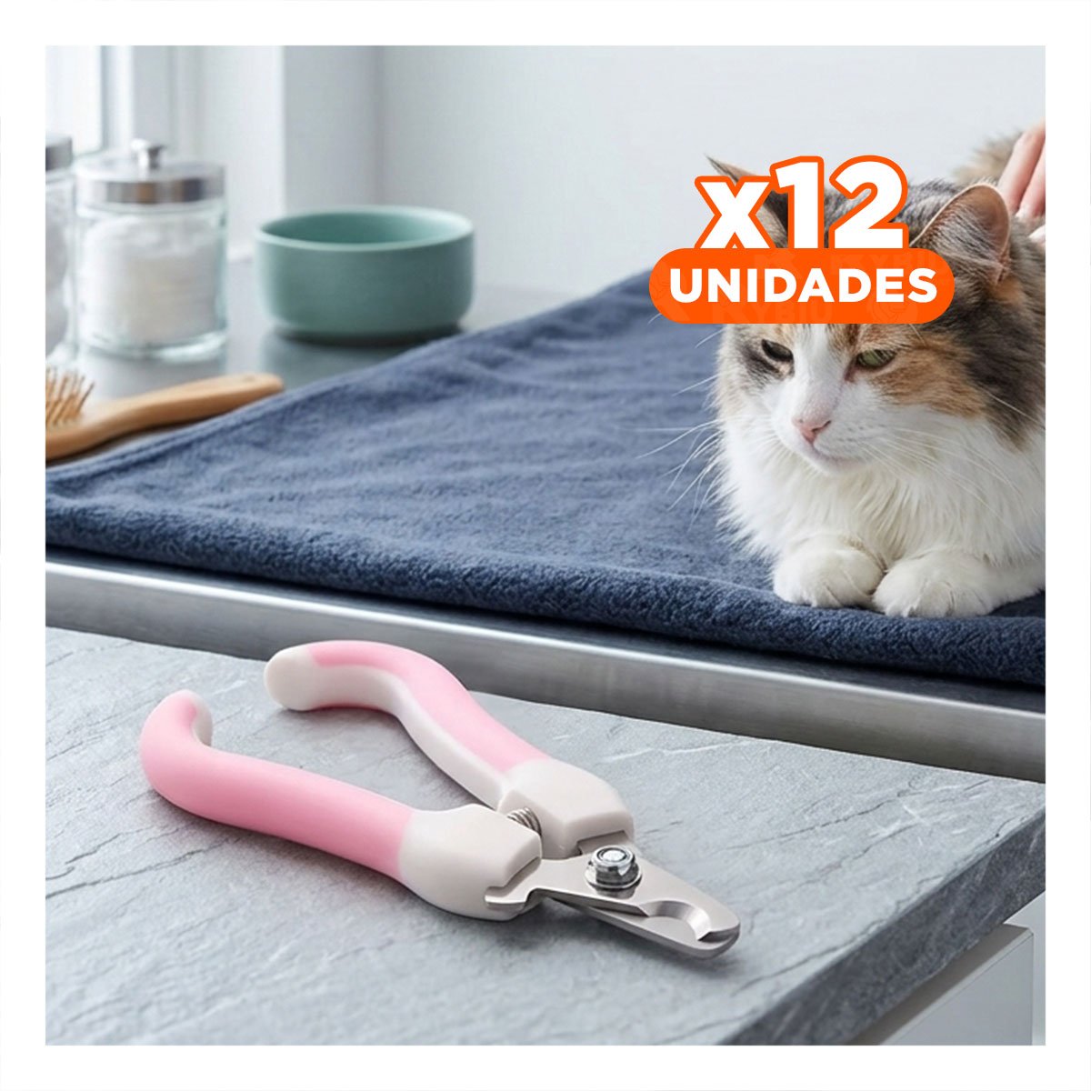 PACK12 CORTA UÑAS PET ROSADO CHICO CON POTENCIA PARA MUCHA FUERZA - 1