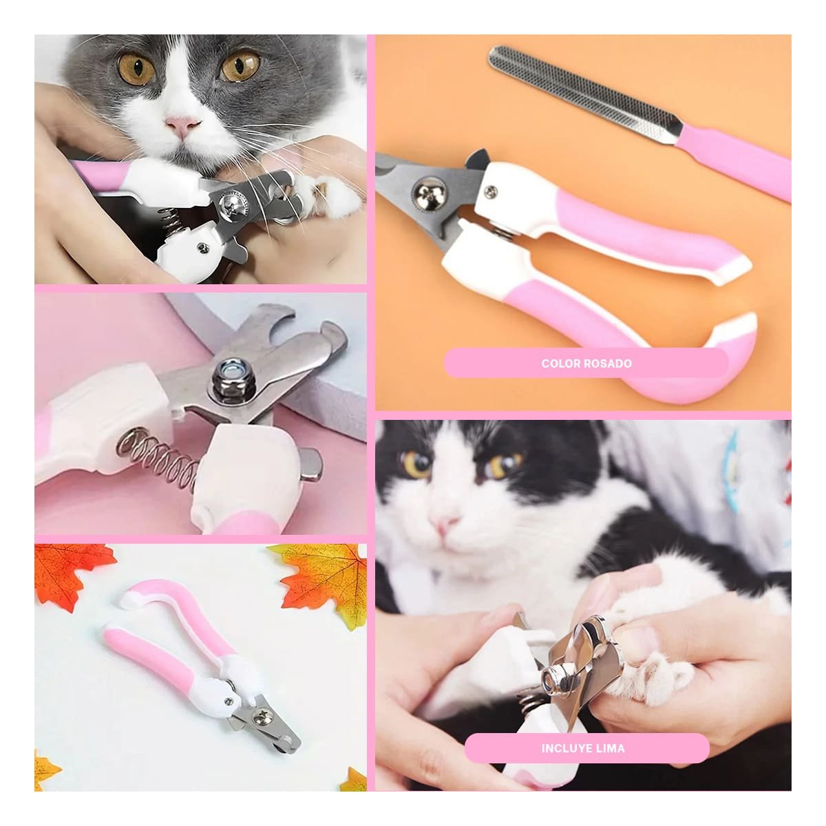 PACK4 CORTA UÑAS PET ROSADO CHICO DE CALIDAD ROBUSTA PARA MASCOTAS FUERTES Y+REGALO STICKER - 2