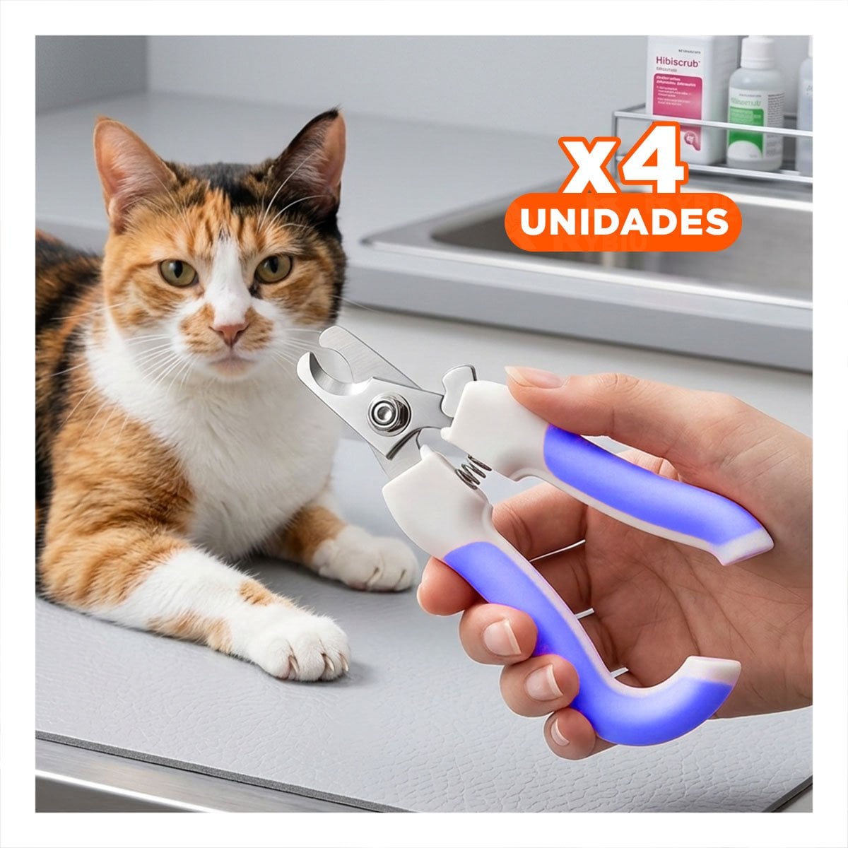 PACK4 HERRAMIENTA DE GROOMING CON ESTRUCTURA DE MUCHA FUERZA AZUL GRANDE - 1