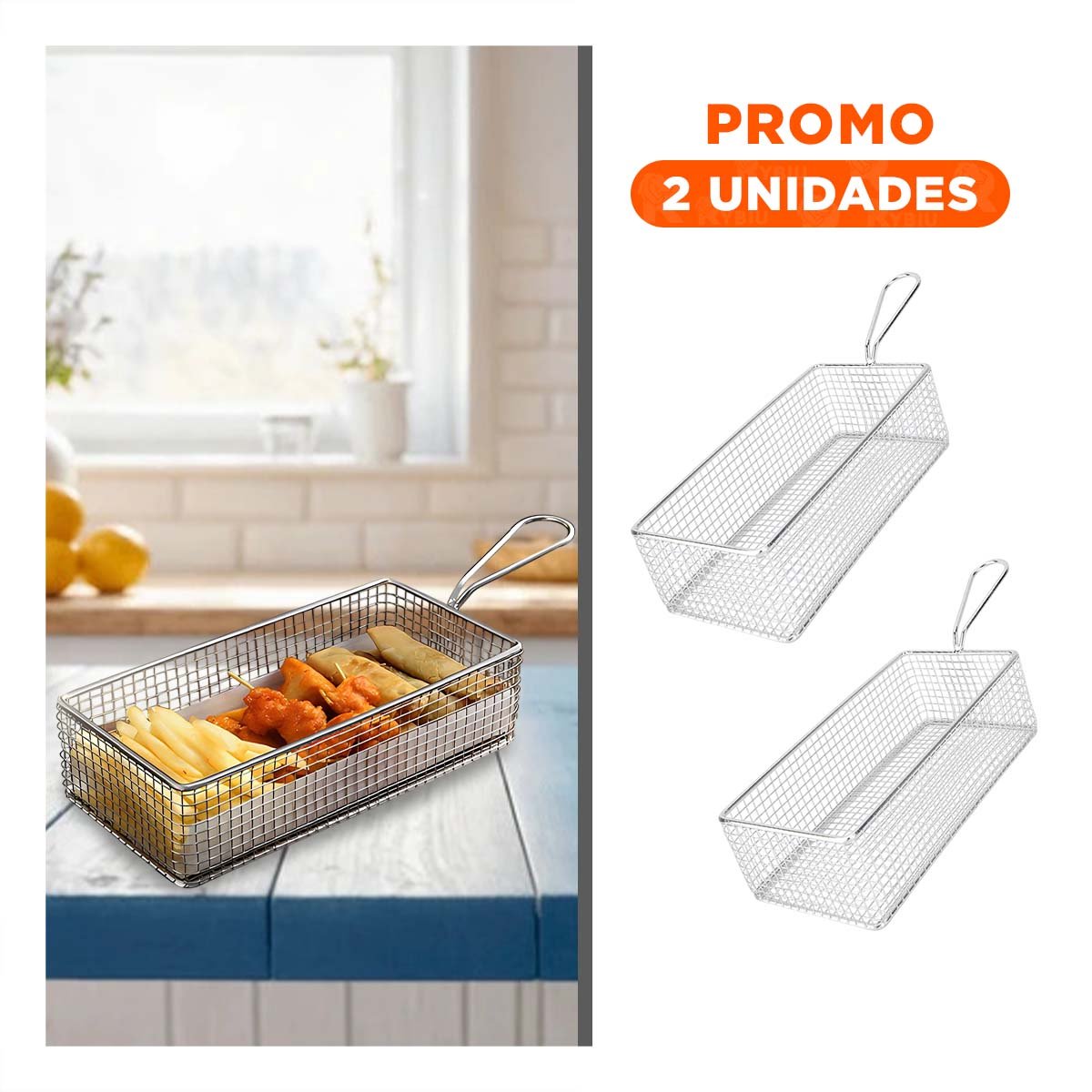PACK2 CANASTA PARA APERITIVOS FRITOS PLATEADA 25,5X13X7 CM MESA MODERNA - 1