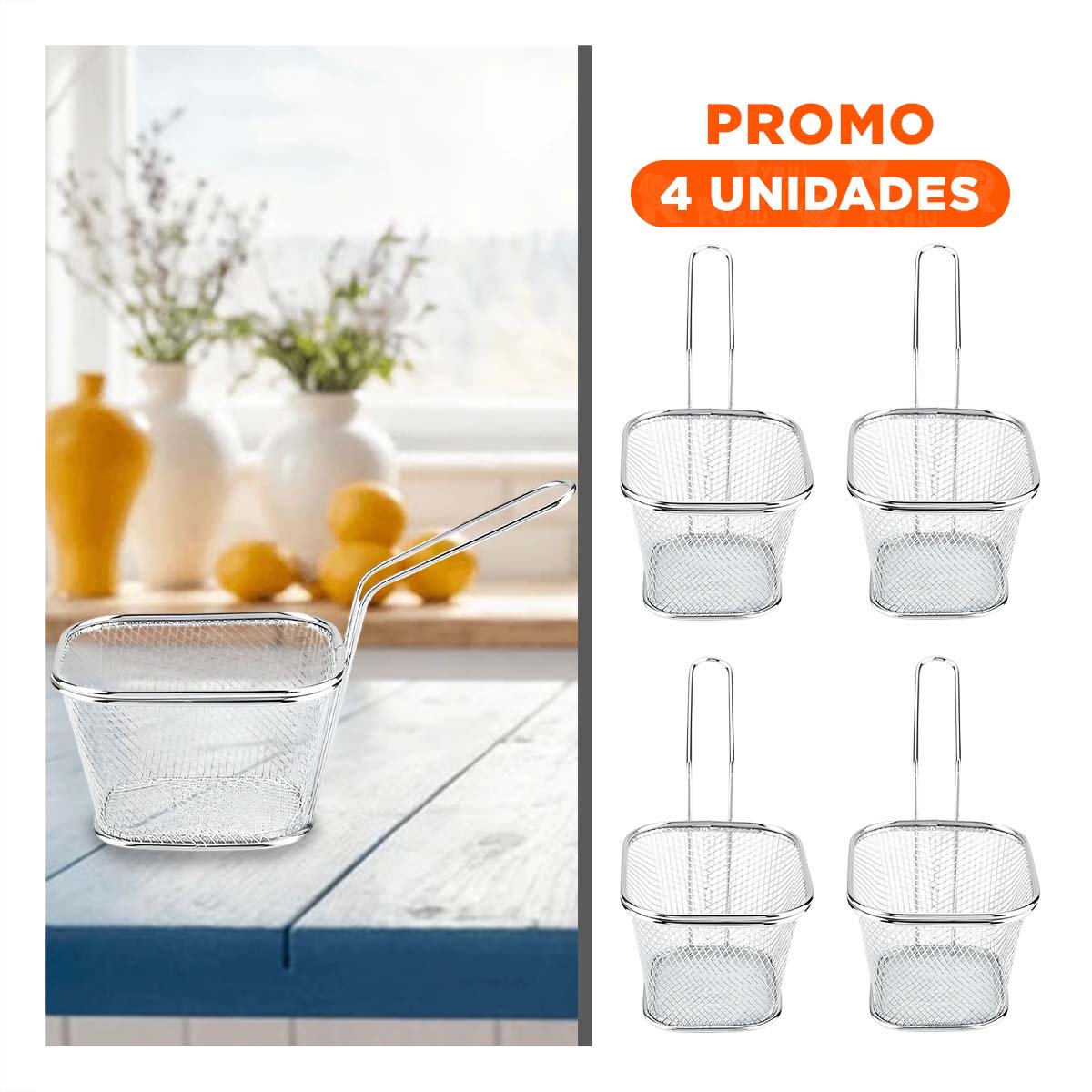 PACK4 RECIPIENTE PARA APERITIVOS FRITOS PLATEADO 13X8X8 CM SERVICIO Y+REGALO STICKER - 1